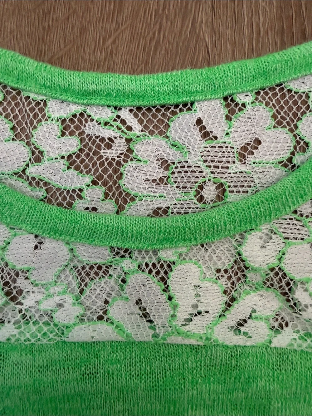 Justice Girls' Green Lace Yoke Tie-Front Top
